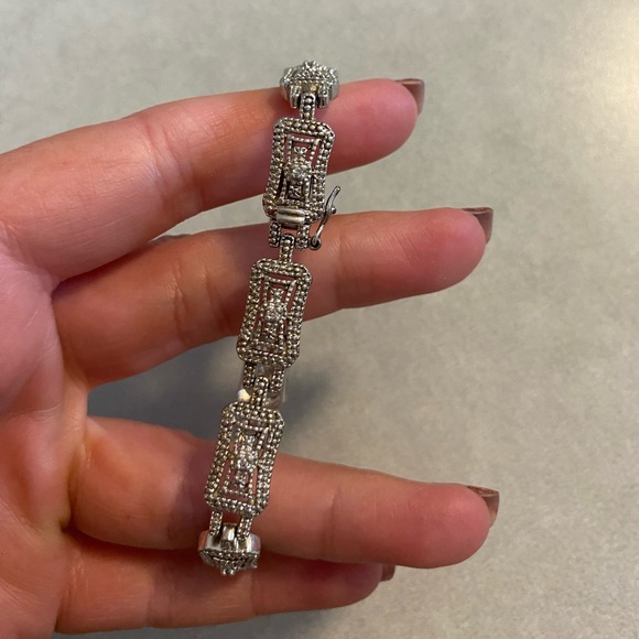NEW!!! Sterling Silver Diamond Bracelet - Picture 6 of 7
